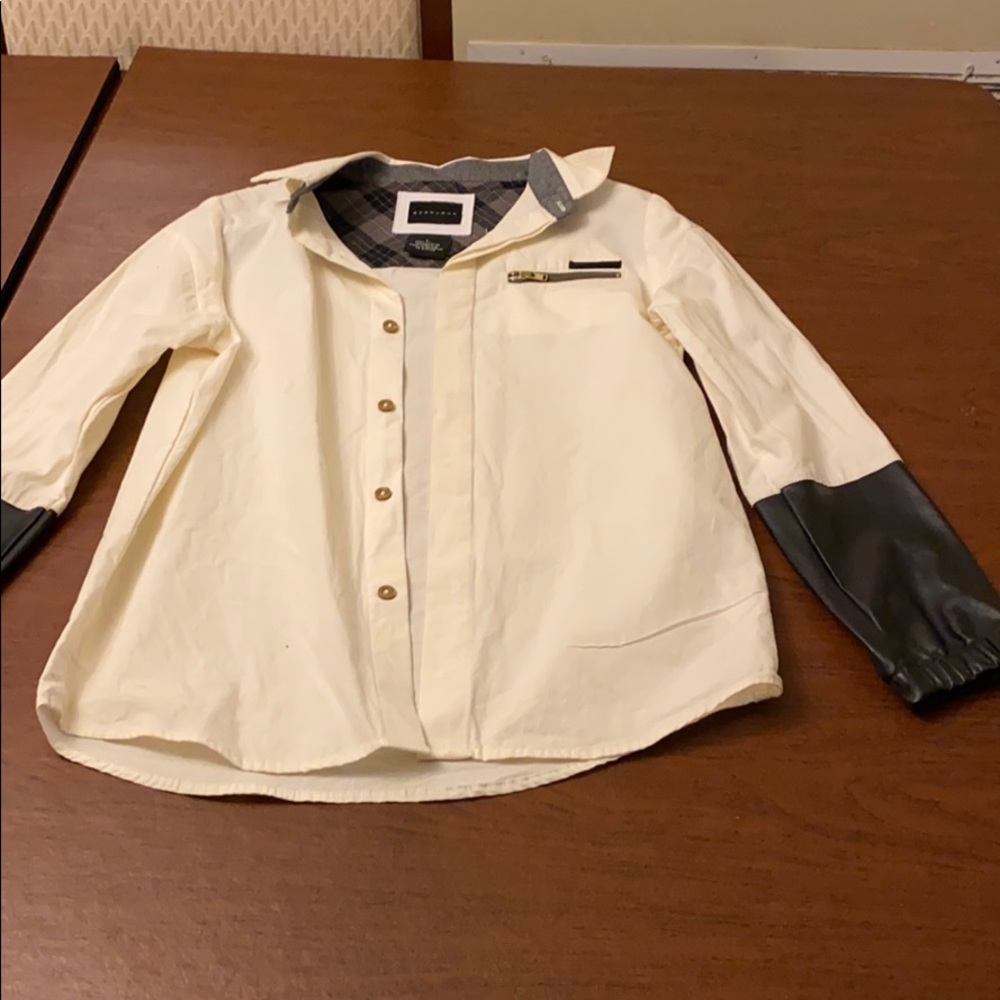 Creme button down shirt long sleeve